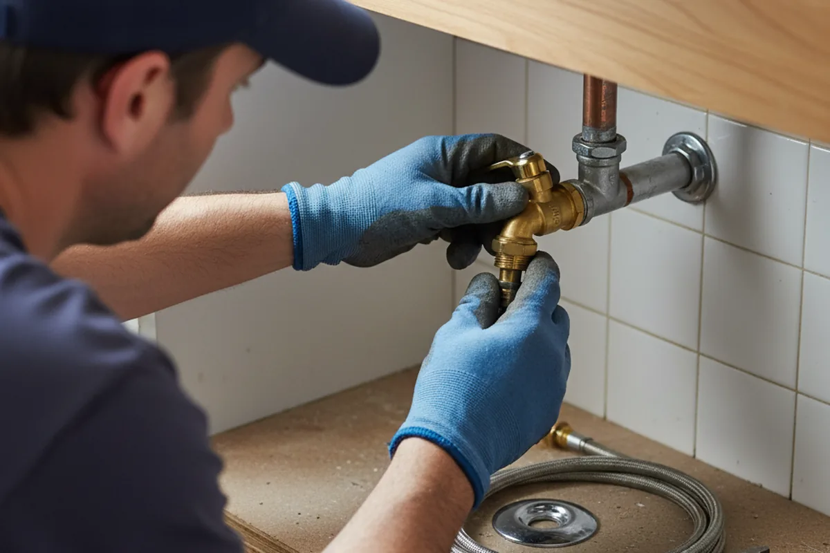 Shutoff valve and fitting work during Burst Pipe Repair in Meadow Vista